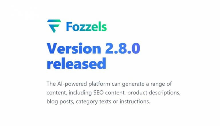 Fozzels version 2.8.0 now live