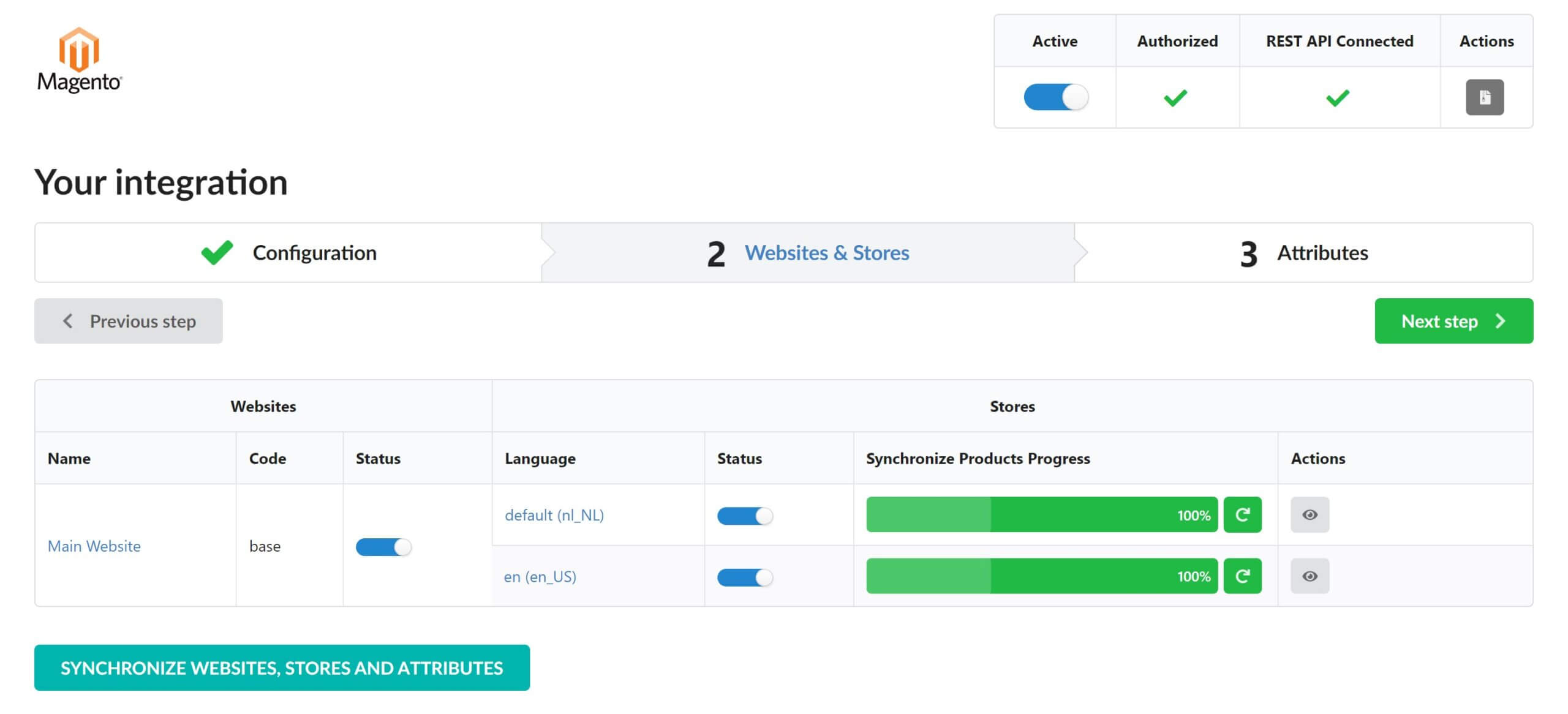 Screenshot of Fozzels Integration screen redesign