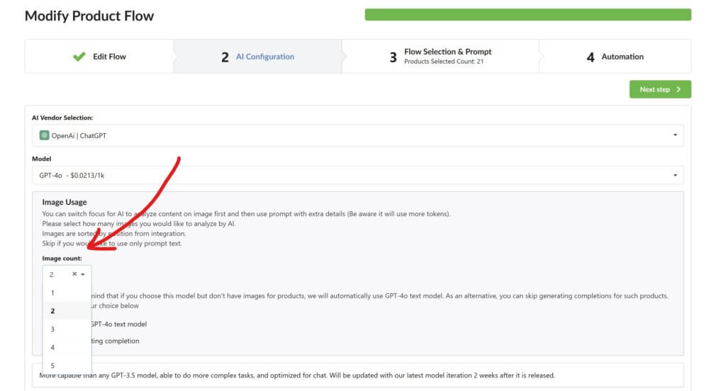 Fozzels Screenshot OpenAI Bildanzahl